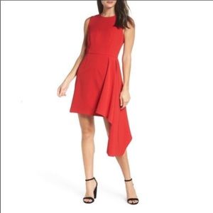 Chelsea 28 Lipstick Red Asymmetrical Dress
